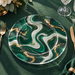 Daily Decorative Charger Plate – Green Marble Gold Vein decorative charger plate on a styled table.