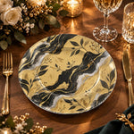 Daily Decorative Charger Plate – Black Gold Marble decorative charger plate on a styled table.