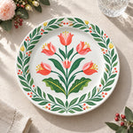 Daily Decorative Charger Plate – Red Tulip Symmetry decorative charger plate on a styled table.
