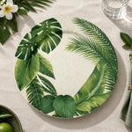 Daily Decorative Charger Plate – Leaf Circle Palm Green decorative charger plate on a styled table.