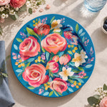 Daily Decorative Charger Plate – Blue Rose Goldfish decorative charger plate on a styled table.