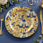 Wedding Decorative Charger Plate – Gold Chinoiserie Bloom decorative charger plate on a styled table.