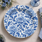 Wedding Decorative Charger Plate – Blue White Chinoiserie decorative charger plate on a styled table.