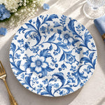Wedding Decorative Charger Plate – Chinoiserie Vines Blue decorative charger plate on a styled table.