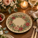 Daily Decorative Charger Plate – Garden Treasures Wreath decorative charger plate on a styled table.