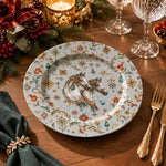 Daily Decorative Charger Plate – Grey Horses in Field decorative charger plate on a styled table.