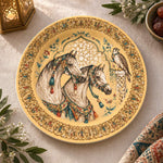 Daily Decorative Charger Plate – Ochre Horse Border decorative charger plate on a styled table.