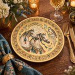 Daily Decorative Charger Plate – Ochre Horse Border decorative charger plate on a styled table.