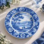 Daily Decorative Charger Plate – Blue Toile Landscape decorative charger plate on a styled table.