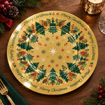 Christmas Decorative Charger Plate – Ochre Tree Panel decorative charger plate on a styled table.