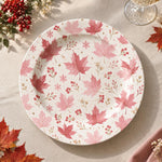 Daily Decorative Charger Plate – Pale Pink Leaf Stems decorative charger plate on a styled table.
