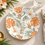 Daily Decorative Charger Plate – Orange Pink Tropical decorative charger plate on a styled table.