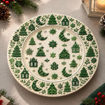 Christmas Decorative Charger Plate – Green Tree Moon Village - MintiHome