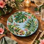 Daily Decorative Charger Plate – Light Blue Monstera Bloom - MintiHome