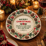 Christmas Decorative Charger Plate – Cream Merry Christmas Verse Ring - MintiHome