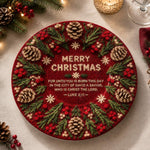 Christmas Decorative Charger Plate – Red Merry Christmas Verse Ring - MintiHome