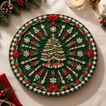 Christmas Decorative Charger Plate – Green Radiating Tree Snowflake - MintiHome