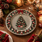 Christmas Decorative Charger Plate – Grey Wreath Tree 2024 - MintiHome