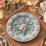 Easter Decorative Charger Plate – Chocolate Lace Border Bouquet - MintiHome