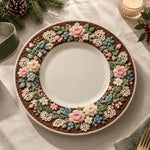 Easter Decorative Charger Plate – Chocolate Bloom Wreath - MintiHome
