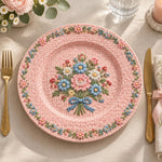 Easter Decorative Charger Plate – Pink Ribbon Posy - MintiHome