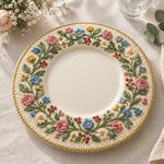 Easter Decorative Charger Plate – Cream Bloom Ring Border - MintiHome
