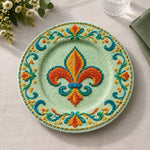 Easter Decorative Charger Plate – Mint Fleur De Lis Scroll - MintiHome