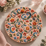 Easter Decorative Charger Plate – Blush Scroll Vine Bloom - MintiHome