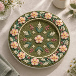Easter Decorative Charger Plate – Olive Daisy Spray Ring - MintiHome