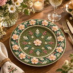 Easter Decorative Charger Plate – Olive Daisy Spray Ring - MintiHome