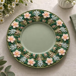 Easter Decorative Charger Plate – Deep Green Radiating Snowflake - MintiHome