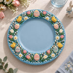 Easter Decorative Charger Plate – Blue Easter Egg Chick Border - MintiHome