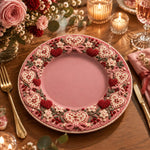 Valentine's Day Decorative Charger Plate – Blush Heart Bloom Border - MintiHome