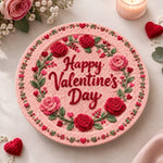 Valentine's Day Decorative Charger Plate – Blush Valentine Rose Script - MintiHome