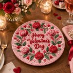 Valentine's Day Decorative Charger Plate – Tonal Valentine Rose Script - MintiHome