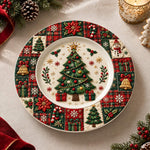 Christmas Decorative Charger Plate – Plaid Patch Tree Medallion - MintiHome