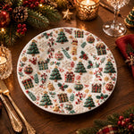 Christmas Decorative Charger Plate – Red Tile Tree Scatter - MintiHome