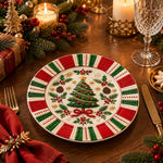 Christmas Decorative Charger Plate – Candy Stripe Tree Sunburst - MintiHome