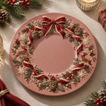 Christmas Decorative Charger Plate – Rose Pinecone Wreath - MintiHome