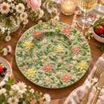 Easter Decorative Charger Plate – Sage Daisy Leaf Allover - MintiHome