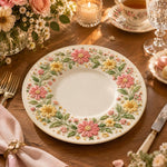 Easter Decorative Charger Plate – Cream Yellow Bloom Border Ring - MintiHome