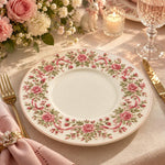 Easter Decorative Charger Plate – Cream Rose Leaf Border Ring - MintiHome
