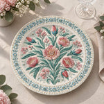 Daily Decorative Charger Plate – Cream Folk Poppy Cornflower - MintiHome