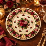 Daily Decorative Charger Plate – Cream Rose Medallion Border - MintiHome