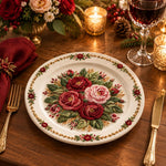Daily Decorative Charger Plate – Cream Rose Bouquet - MintiHome