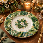 Daily Decorative Charger Plate – Cream Tropical Fern Medallion - MintiHome