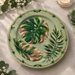 Daily Decorative Charger Plate – Sage Monstera Bloom - MintiHome
