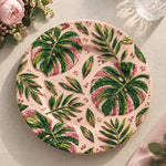 Daily Decorative Charger Plate – Blush Monstera Floral Allover - MintiHome
