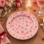 Valentine's Day Decorative Charger Plate – Pink Heart Confetti Allover - MintiHome