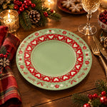 Valentine's Day Decorative Charger Plate – Sage Heart Border Ring - MintiHome